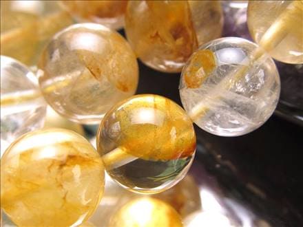 ☆一連☆黄水晶☆天然イエロークリスタル【イエローガーデン、イエロー