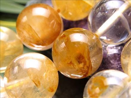 水晶　黄色水晶 ☆一連☆黄水晶☆天然イエロークリスタル【イエローガーデン、イエロー