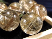 シルバールチルクォーツ ビーズ石 1粒売り バラ珠 銀針水晶
