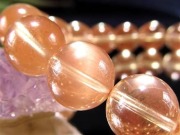 【超希少石/最強品質】宝石質ピンクアンデシン＊約6.5mm＊　天然石ブレスレット 超希少石/最強品質】宝石質ピンクアンデシン＊約6.5mm＊ 天然石