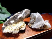 オレンジリバー水晶 スモーキークォーツ 煙水晶 原石 クラスター