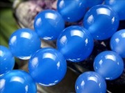 ブルーアゲート 青瑪瑙 アゲート ビーズ連 連材