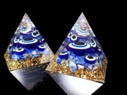 オルゴナイト ピラミッド ナザール スパイラル ラピスラズリ 空間浄化 安眠 魔除け 