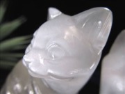 セレナイト 彫刻置物 透石膏 聖母マリアのガラス キャッツアイ効果