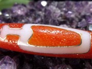 銀線 シルバー 馬蹄痕 紅天珠 魔除け 天珠 チベット