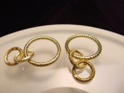 ◆高品質Silver925パーツ◆使い方様々！手作りアクセサリーのアクセントに！◆3連リングコンポーネント◆リング穴内径約14mm 6mm 6mm◆18金ゴールド仕様◆CMP099◆