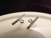 ◆高品質Silver925パーツ◆使い方様々！手作りアクセサリーのアクセントに！◆カン付きバーコンポーネント◆バーサイズ約13.8mm カン内径約1.8mm◆CMP108◆