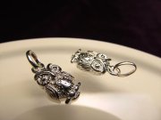 ◆高品質Silver925パーツ◆使い方様々！手作りアクセサリーのアクセントに！◆立体フクロウ型チャーム◆縦約15mm 横約8mm◆CMP121◆