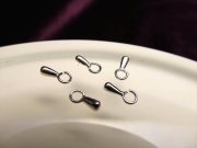 ◆高品質Silver925パーツ◆ネックレス・アジャスターチェーンのアクセントに！◆1セット5個入り◆アジャスター先端用雫型パーツ◆約7.2mm カン穴内径約2mm◆ETC101◆