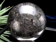 ブラックトルマリン入り水晶 ブラックトルマリン ブラックルチル 丸玉 スフィア 置物