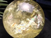 シトリン 黄水晶 丸玉 置物 金運 スフィア