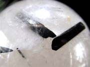 ブラックトルマリン入り水晶 ブラックトルマリン ブラックルチル 丸玉 スフィア 置物