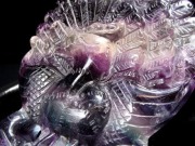 フローライト 蛍石 縁起物 置物 孔雀