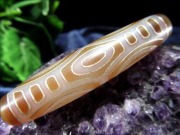 ありあ瑪瑙　銀線白毫天珠　1-217 1点物天珠