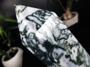 モスアゲート 苔瑪瑙 天然石 六角柱 ポイント