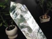 モスアゲート 苔瑪瑙 天然石 六角柱 ポイント