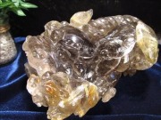 ゴールドルチルクォーツ 貔貅 ヒキュウ 彫刻 置物 金運