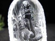 天然水晶 ガネーシャ 彫り 置物