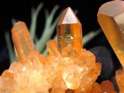 タンジェリンクォーツ 蜜柑水晶 原石 クラスター パワーストーン