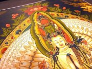 【一点物】曼荼羅（マンダラ）タンカ 千手千眼観音｜チベット仏教 仏教美術 手書き精密画｜木綿台紙 約53×68cm