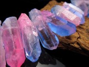 ナチュラルポイント  連 クレオ穴 フロスト 天然水晶