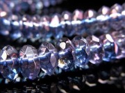 パープルオーラ 蒸着水晶 繊細ボタンカット ビーズ連 連材