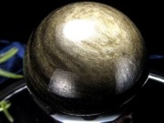  ゴールデンシャインオブシディアン オブシディアン 黒曜石 ゴールドシラー 丸玉 置物