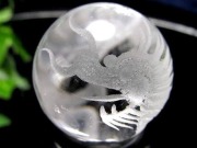 五本爪 龍彫り 水晶 丸玉 開運大吉