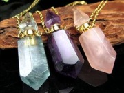天然石アロマボトル 天然石香水瓶 ローズクォーツ 水晶 アメジスト ラピスラズリ