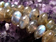 ラブラドライト 曹灰長石 ボタン ビーズ連 連材