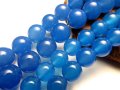 ★約4mm珠★一連★ブルーアゲート【青瑪瑙】★約37-39cm★【ブラジル産】