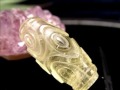 リビアングラス 天珠 九眼 彫刻 置物
