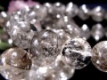 エレスチャルクォーツ 骸骨水晶 ブレスレット グラファイト パワーストーン