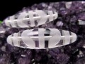 四線虎牙天珠 水晶 クリスタル 天珠