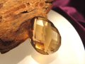 ★光の反射の美しい多面カット★極上ブランデーカラー★超透明宝石質★1点物★極上ブランデーシトリン多面カットルースタンブル★サイズ縦18.4mm　3.7グラム★携帯用ポーチ付き★