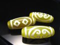 ◆激安限定入荷◆お買い得！◆明るいビタミンカラー◆至純風化天珠◆双心金剛杵天珠(そうしんこんごうしょてんじゅ)◆縦サイズ：約30mm◆