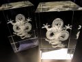 クリスタルガラス龍レーザー彫り