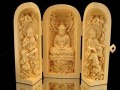 観音 置物 天然木 彫刻 仏教
