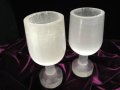 ◆人気急上昇中！◆美品セレナイトグラスカップ（ゴブレット）◆デンバー展示会商品◆シルクのような繊維質◆癒しの天然石インテリア◆セレナイト【透石膏】グラスカップ（ゴブレット）◆高さ約14-16cm◆