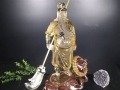 関羽 シトリン 彫刻置物 三国志 風水