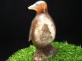 ★冬季限定出品！極上結晶★愛くるしいペンギンモチーフ★恋愛や幸せの縁起物★1点物★一生を添い遂げる夫婦の象徴★瑪瑙&水晶★ペンギン　笑口アゲート置き物★高さ約14cm★重さ約572g★【ブラジル産】