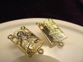 ◆高品質Silver925パーツ◆使い方様々！手作りアクセサリーのアクセントに！◆ロザリオ用コンポーネント◆カン穴内径約1.5mm 縦約22mm◆18金ゴールド仕様◆CMP080◆