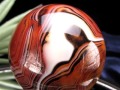 サードオニキス 赤縞瑪瑙 丸玉 置物 スフィア