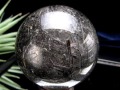 ブラックトルマリン入り水晶 ブラックトルマリン ブラックルチル 丸玉 スフィア 置物
