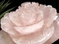 ローズクォーツ 薔薇 彫刻置物 クォーツ 天然石