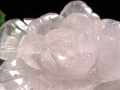 ローズクォーツ 薔薇 彫刻置物 クォーツ 天然石