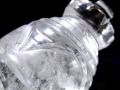 天然水晶 ストゥーパ 仏塔 彫り 置物
