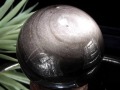 オブシディアン 黒曜石 シルバーシラー 丸玉 置物