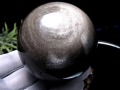 オブシディアン 黒曜石 シルバーシラー 丸玉 置物
