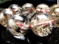 レッドブラウン ルチルクォーツ ブレスレット ルチレイテッドクォーツ キャッツアイ効果